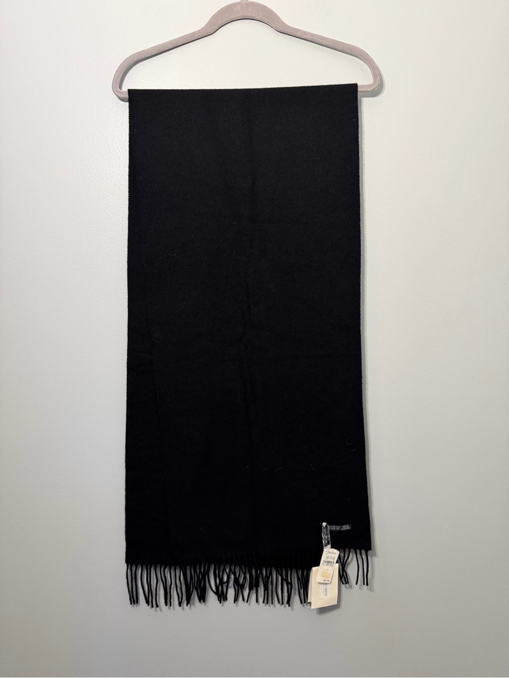 Giorgio Armani Classic Black Fringed Scarf